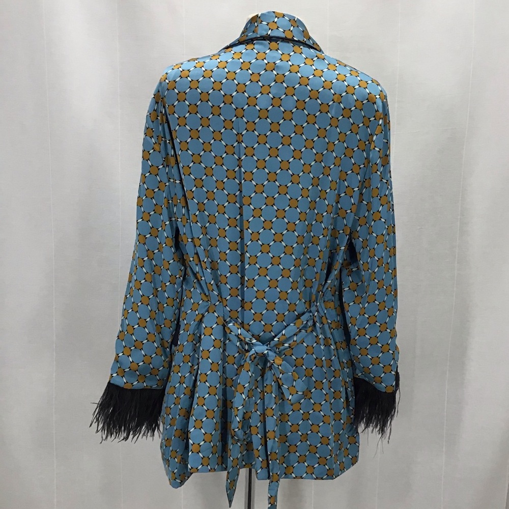 Zara Flowing blazer feather Retro Boho Kimono - Picture 6 of 8